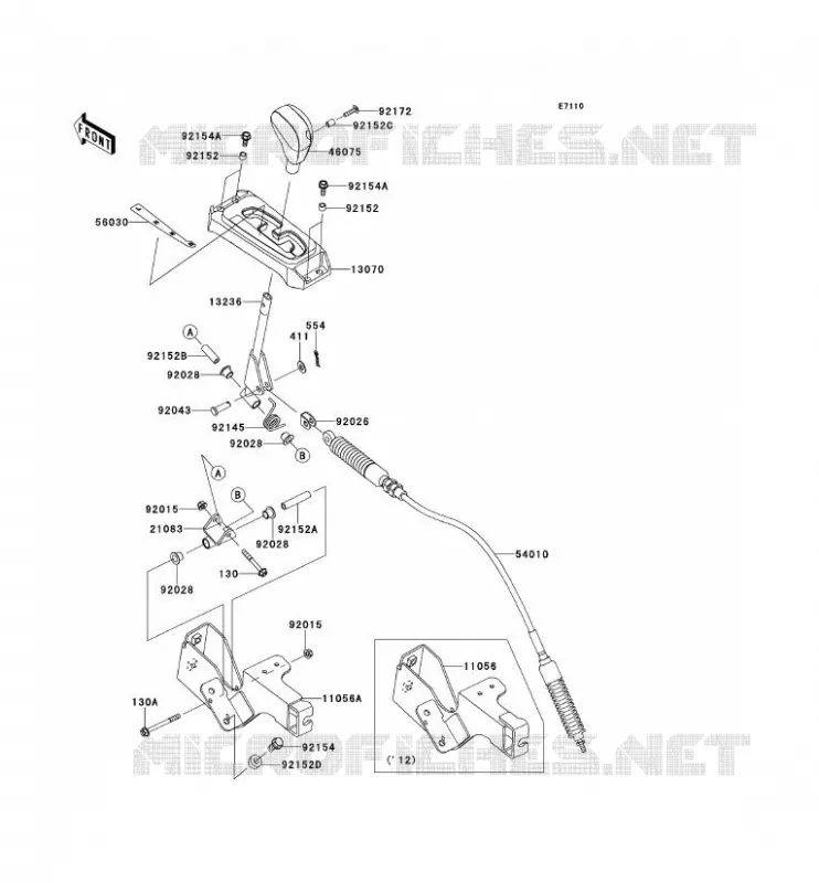 CONTROLE Kawasaki SSV 750 2012 TERYX 4 750 4X4 EPS LE  KRT750CCF