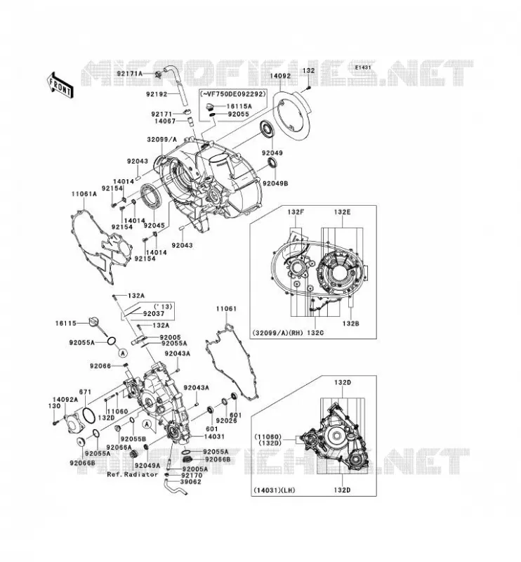COUVERCLES MOTEUR Kawasaki SSV 750 2012 TERYX 4 750 4X4 EPS LE  KRT750CCF