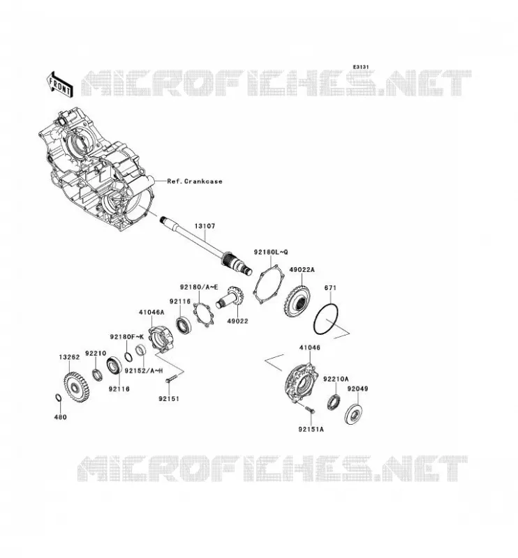 PIGNON CONIQUE AVANT Kawasaki SSV 750 2012 TERYX 4 750 4X4 EPS LE  KRT750CCF