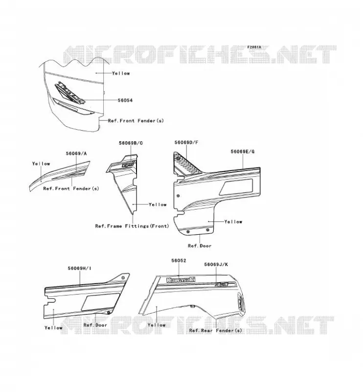 STICKER(YELLOW)(CCF/CDF) Kawasaki SSV 750 2013 TERYX 4 750 4X4 EPS LE  KRT750CDF