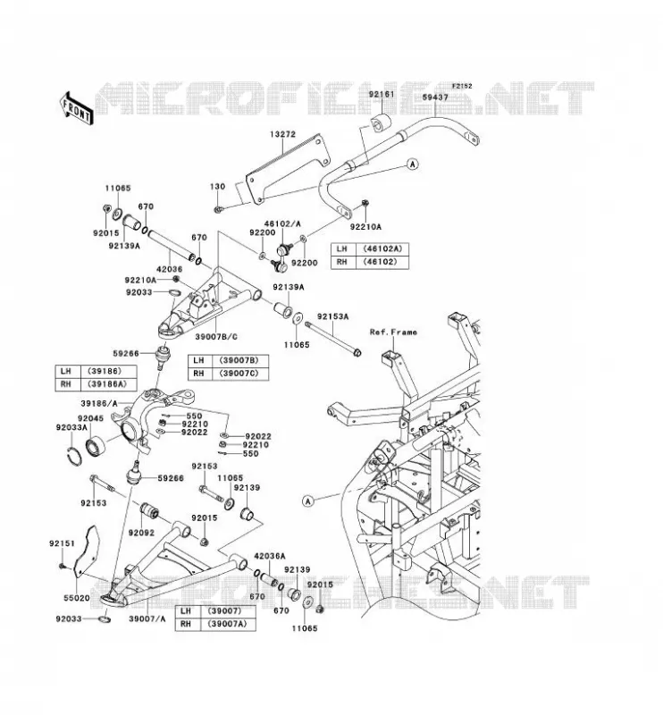 AMORTISSEUR AVANT Kawasaki SSV 800 2014 TERYX 4  KRT800AEF