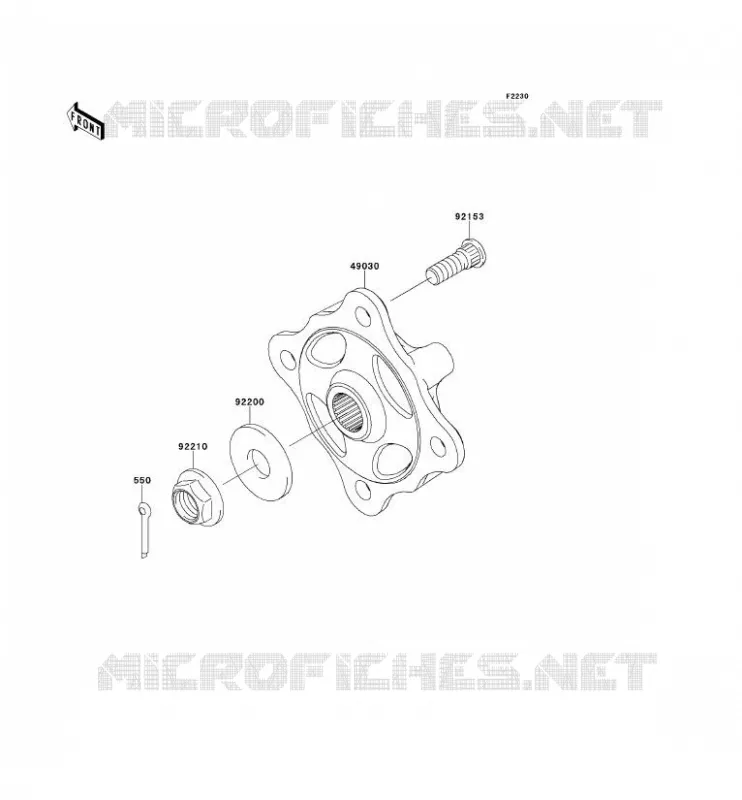 MOYEU AVANT/FREIN Kawasaki SSV 800 2014 TERYX 4  KRT800CEF