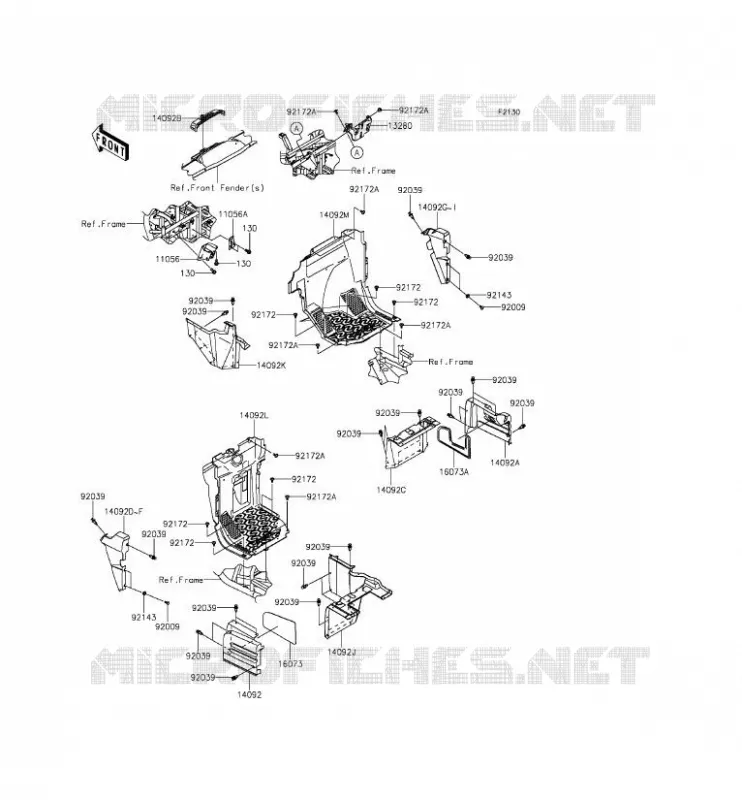 PIECE DE CADRE(AVANT) Kawasaki SSV 800 2015 TERYX 4  KRT800CFF