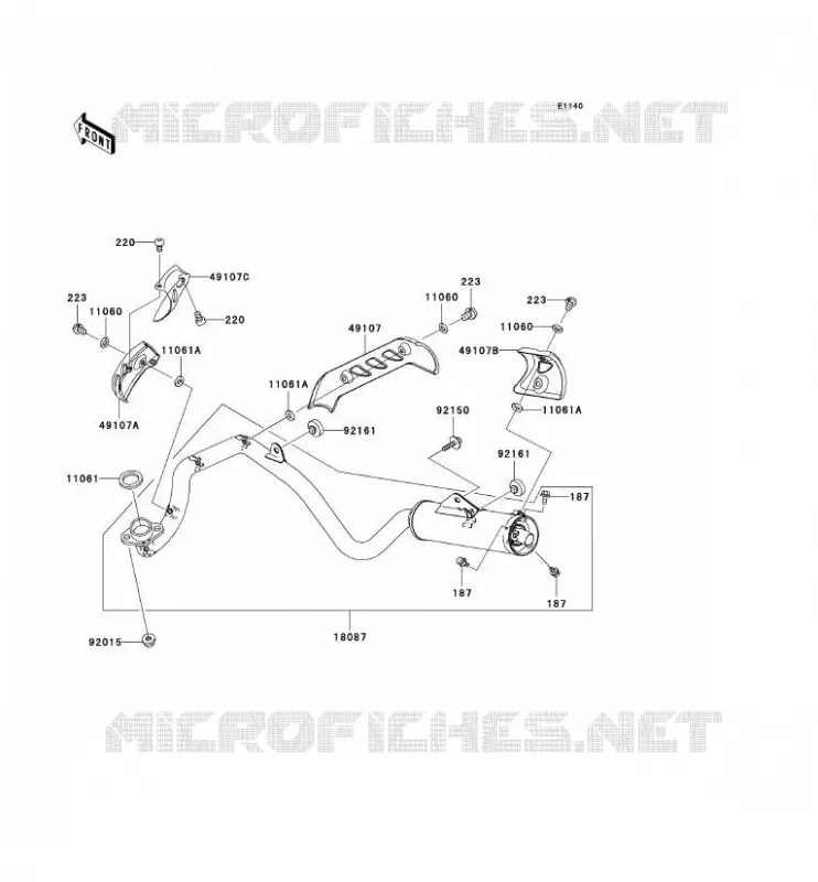 &Eacute;CHAPPEMENT Kawasaki TOUT-TERRAIN 110 2002 KLX110  KLX110-A1