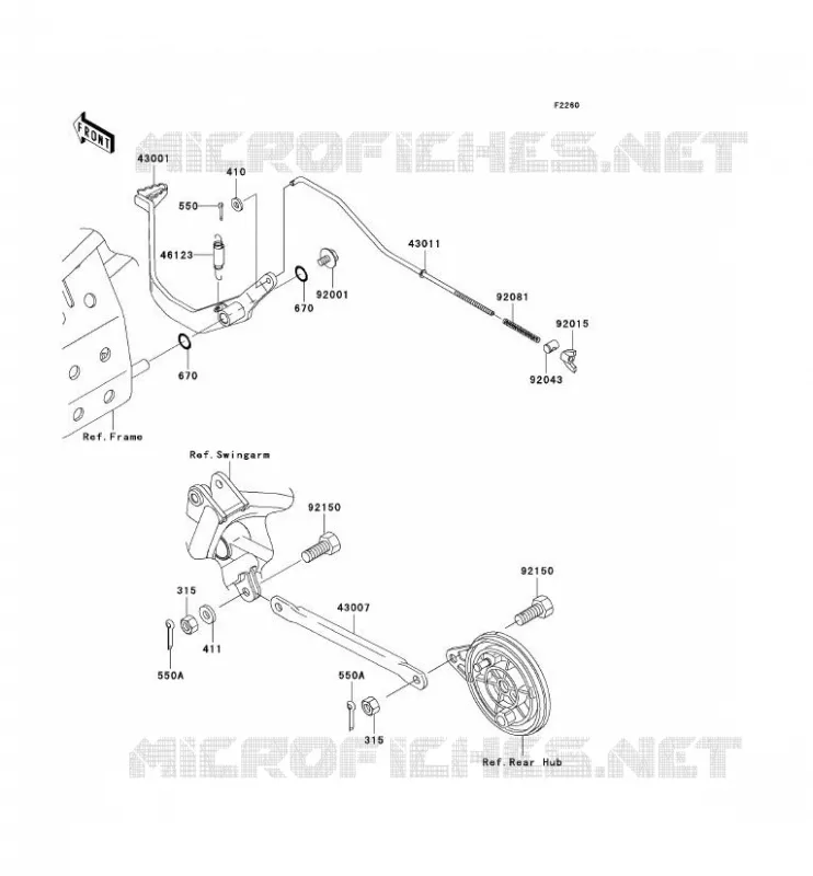 PEDALE DE FREIN Kawasaki TOUT-TERRAIN 110 2003 KLX110  KLX110-A2