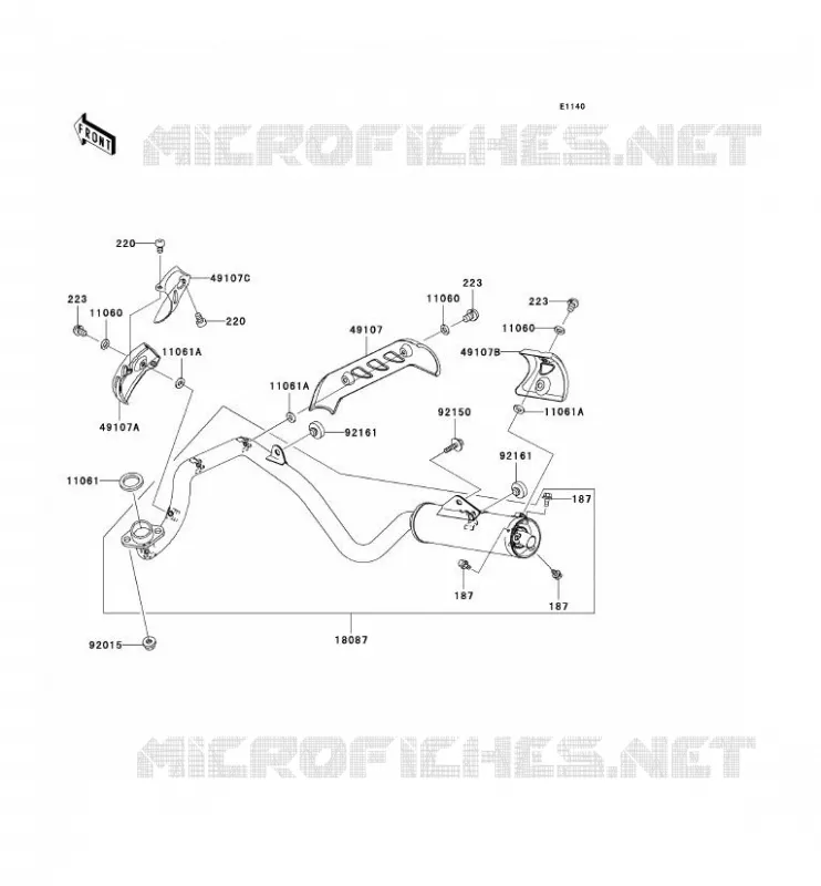 &Eacute;CHAPPEMENT Kawasaki TOUT-TERRAIN 110 2004 KLX110  KLX110-A3