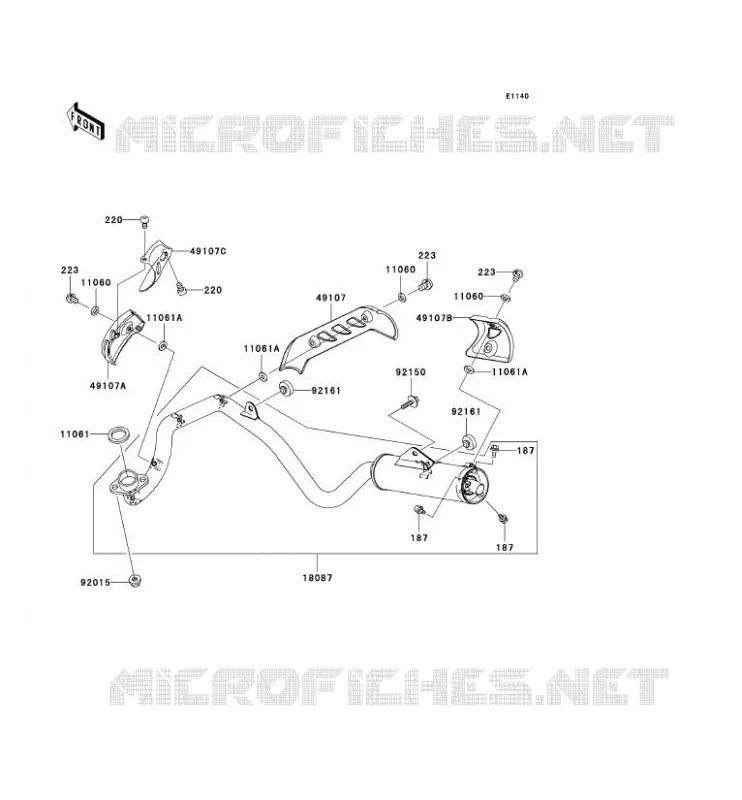 &Eacute;CHAPPEMENT Kawasaki TOUT-TERRAIN 110 2005 KLX110  KLX110-A4