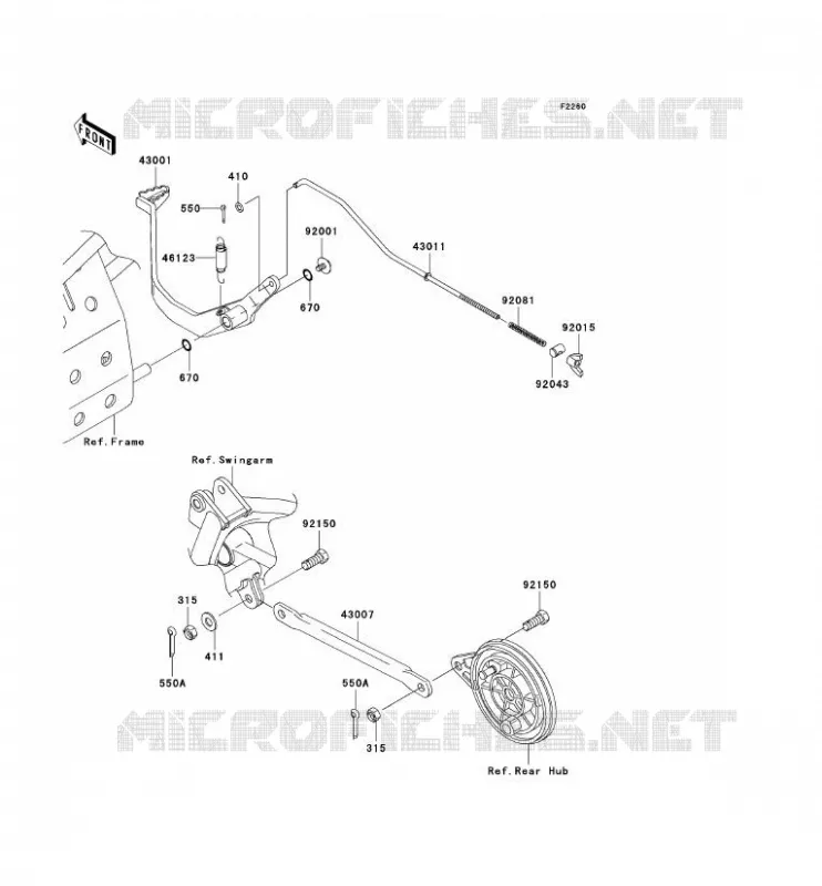 PEDALE DE FREIN Kawasaki TOUT-TERRAIN 110 2007 KLX110  KLX110A7F