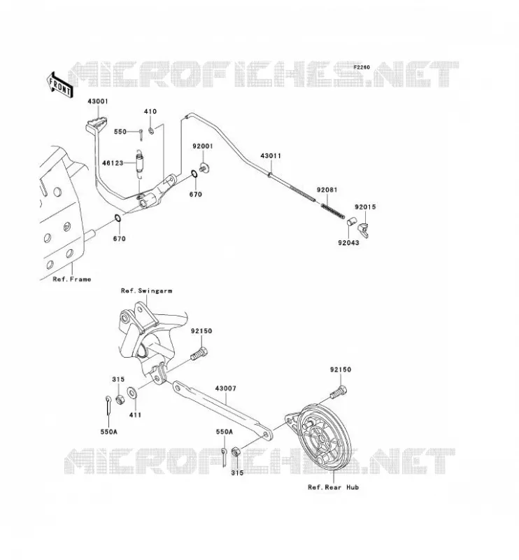 PEDALE DE FREIN Kawasaki TOUT-TERRAIN 110 2008 KLX110  KLX110A8F