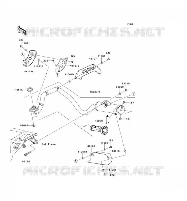 &Eacute;CHAPPEMENT Kawasaki TOUT-TERRAIN 110 2010 KLX110  KLX110CAF