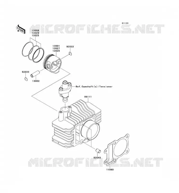 CYLINDRE/PISTON Kawasaki TOUT-TERRAIN 110 2013 KLX110  KLX110CDF