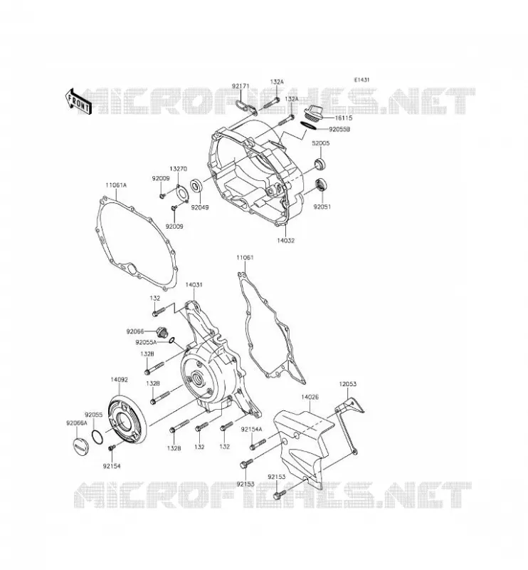 COUVERCLES MOTEUR Kawasaki TOUT-TERRAIN 110 2015 KLX110  KLX110CFF