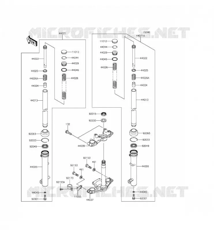 FOURCHE Kawasaki TOUT-TERRAIN 110 2015 KLX110  KLX110CFF