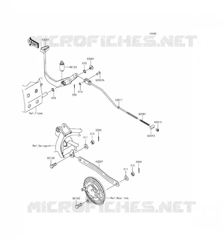 PEDALE DE FREIN Kawasaki TOUT-TERRAIN 110 2015 KLX110  KLX110CFF