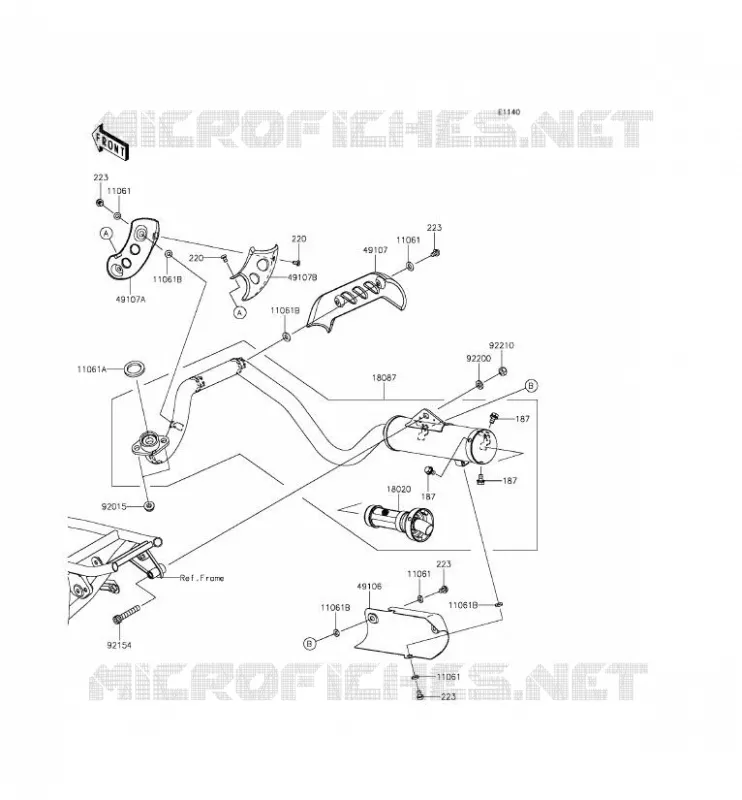 &Eacute;CHAPPEMENT Kawasaki TOUT-TERRAIN 110 2016 KLX110  KLX110CGF