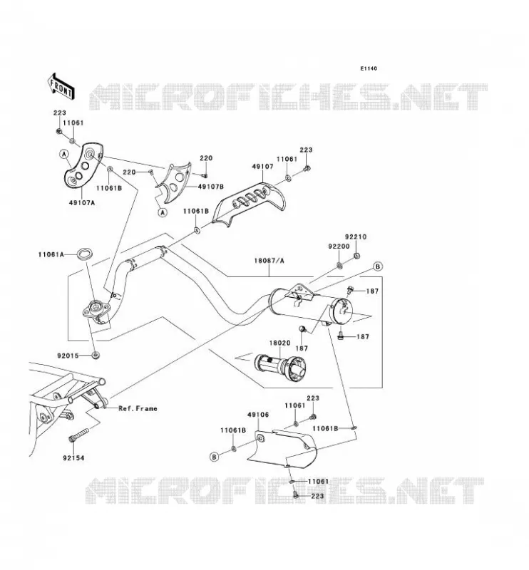 &Eacute;CHAPPEMENT Kawasaki TOUT-TERRAIN 110 2014 KLX110L  KLX110DEF