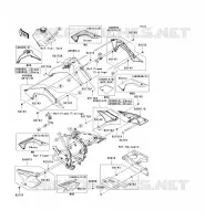 CACHE LAT&Eacute;RAL/GARDE CHAINE pour Kawasaki KLX140