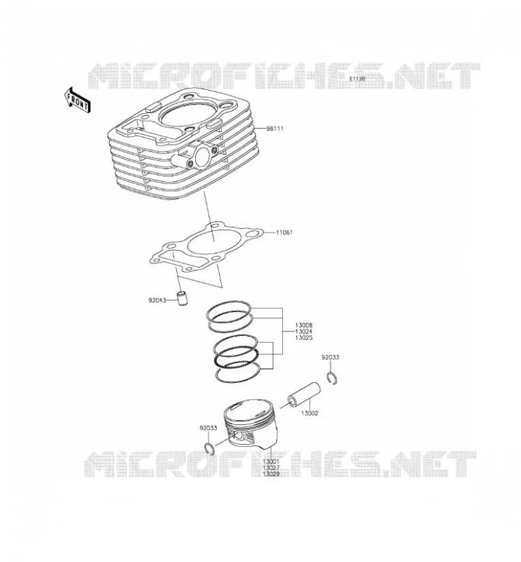 CYLINDRE/PISTON Kawasaki TOUT-TERRAIN 140 2012 KLX140  KLX140ACF