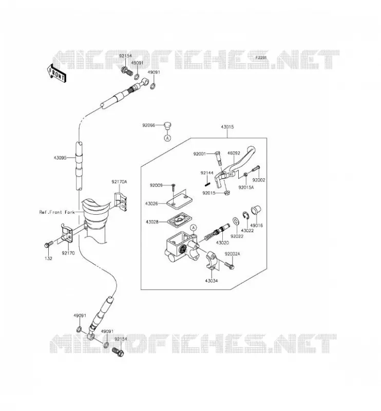MAITRE CYLINDRE AV Kawasaki TOUT-TERRAIN 140 2014 KLX140  KLX140AEF