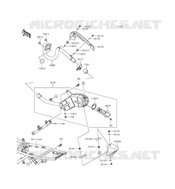 &Eacute;CHAPPEMENT Kawasaki TOUT-TERRAIN 140 2016 KLX140  KLX140AGF