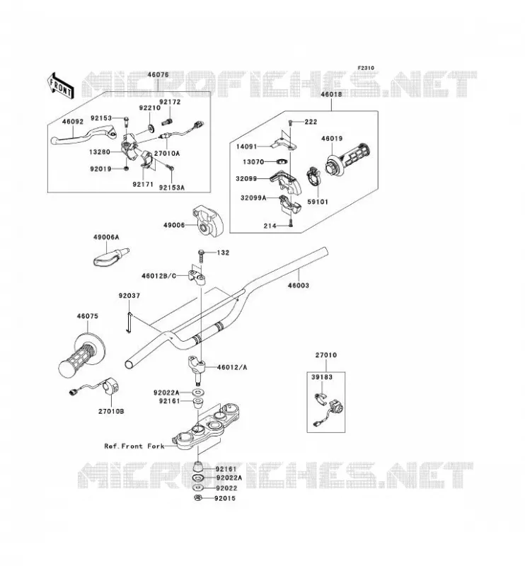 GUIDON Kawasaki TOUT-TERRAIN 140 2008 KLX140L  KLX140B8F