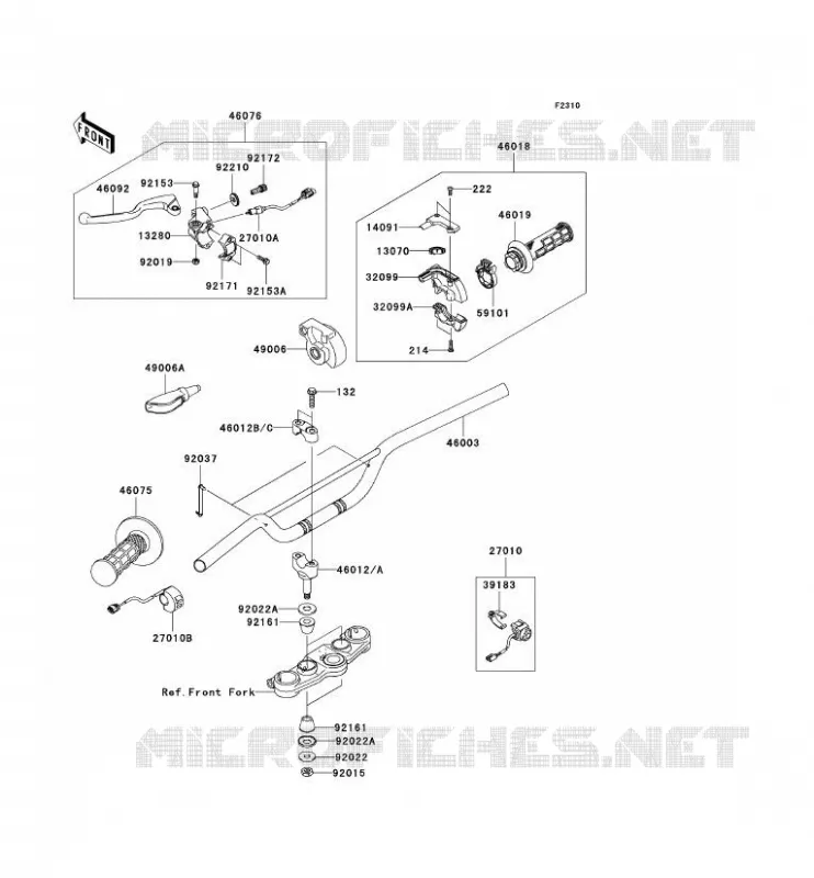 GUIDON Kawasaki TOUT-TERRAIN 140 2009 KLX140L  KLX140B9FA