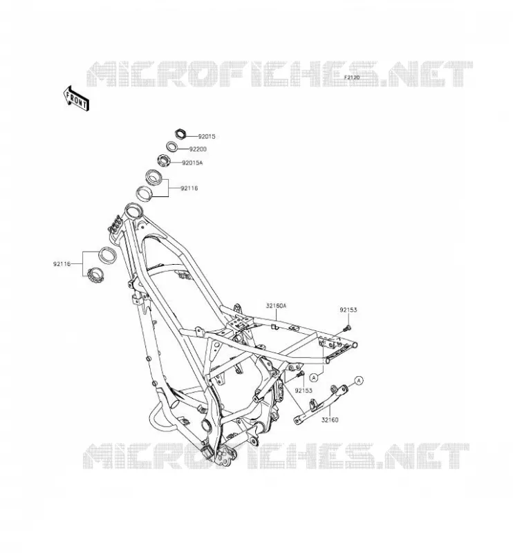 CH&Acirc;SSIS Kawasaki TOUT-TERRAIN 140 2012 KLX140L  KLX140BCF