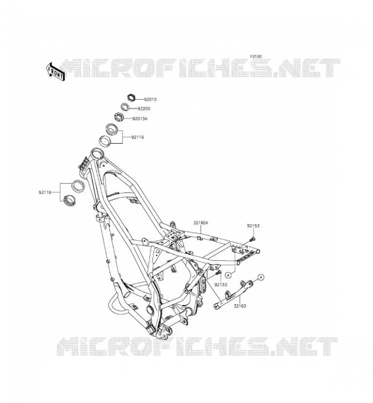 CH&Acirc;SSIS Kawasaki TOUT-TERRAIN 140 2014 KLX140L  KLX140BEF