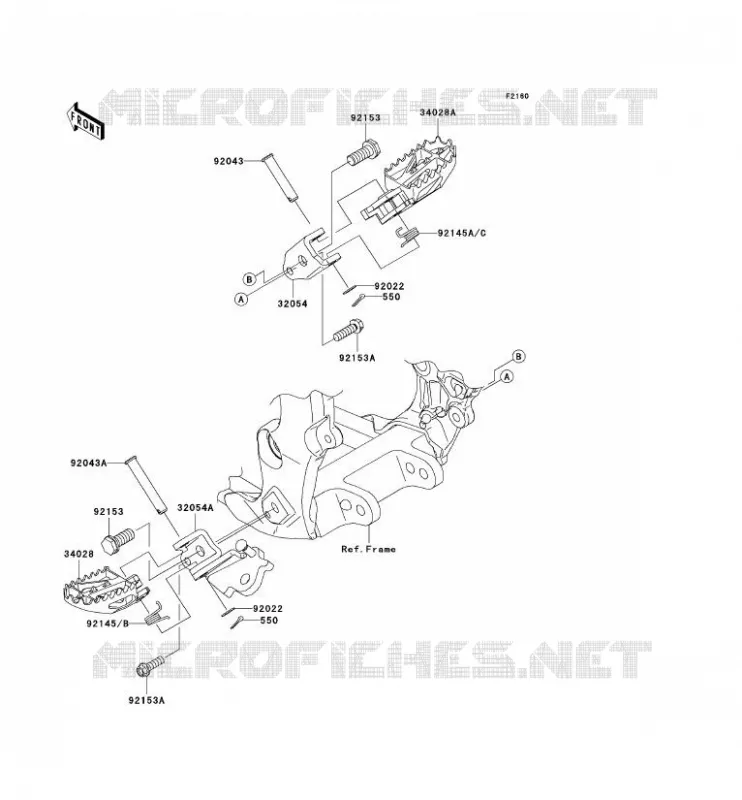 REPOSE PIED Kawasaki TOUT-TERRAIN 450 2008 KLX450R  KLX450A8F