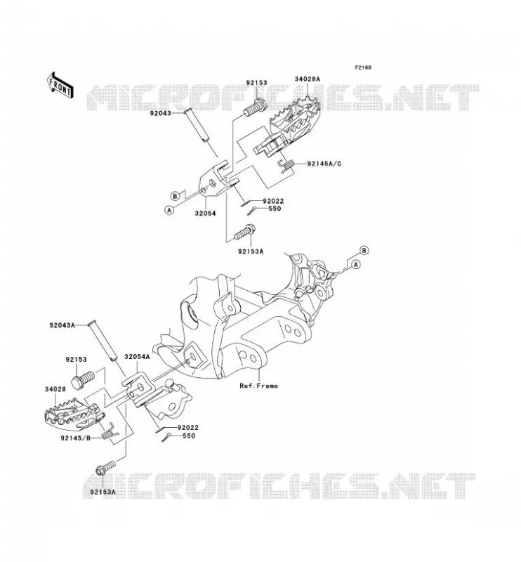REPOSE PIED Kawasaki TOUT-TERRAIN 450 2010 KLX450R  KLX450AAF