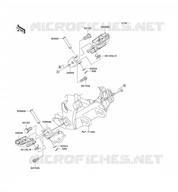 REPOSE PIED Kawasaki TOUT-TERRAIN 450 2012 KLX450R  KLX450ACF