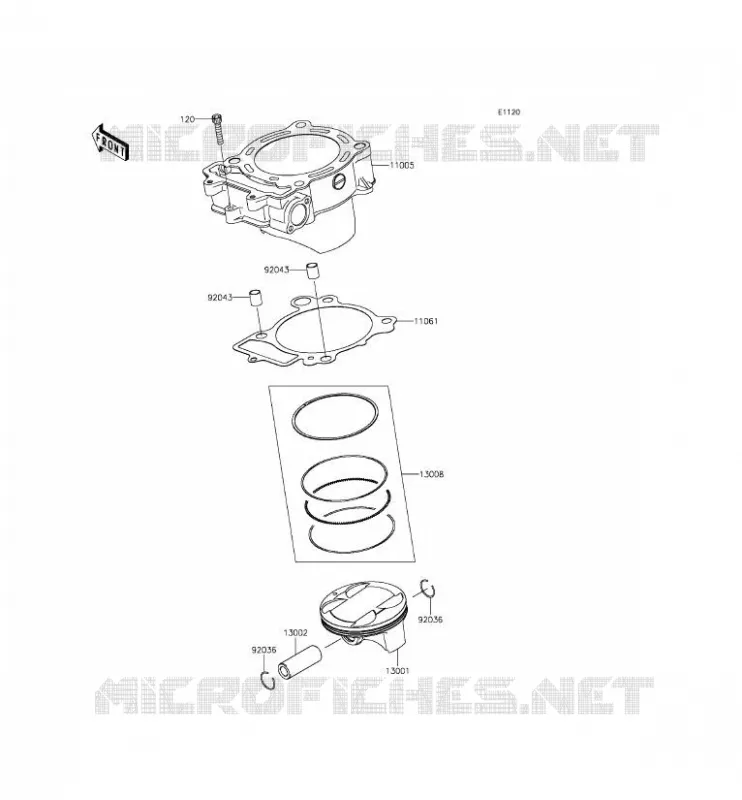 CYLINDRE/PISTON Kawasaki TOUT-TERRAIN 450 2013 KLX450R  KLX450ADF