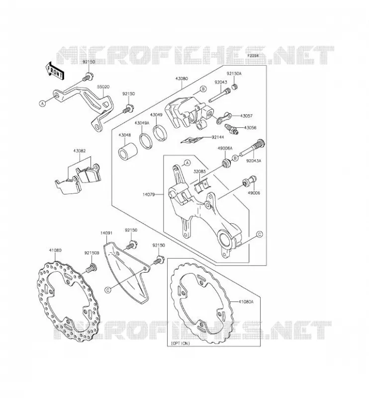 FREIN ARRIERE Kawasaki TOUT-TERRAIN 450 2013 KLX450R  KLX450ADF