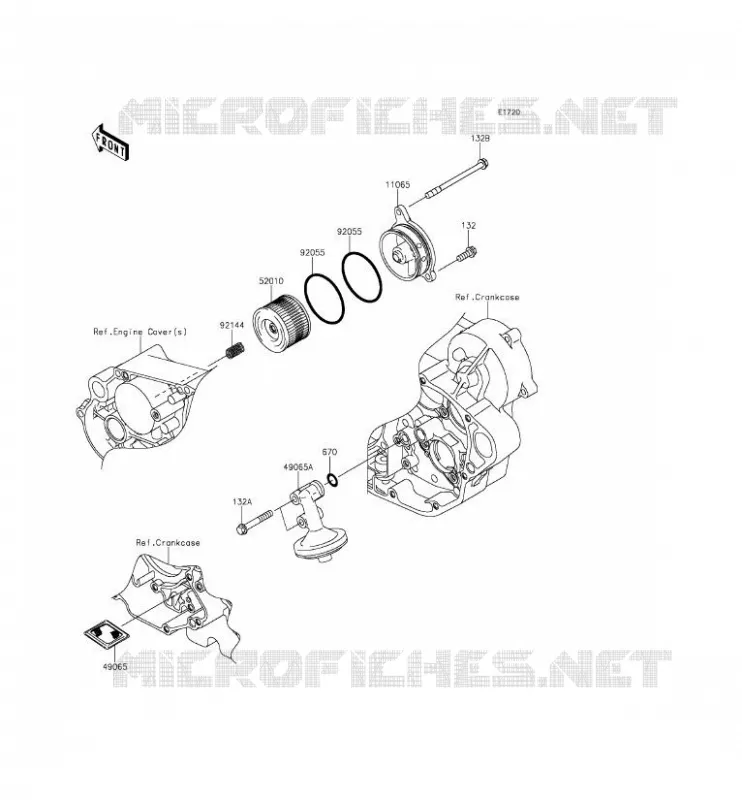 FILTRE &Agrave; HUILE Kawasaki TOUT-TERRAIN 450 2014 KLX450R  KLX450AEF