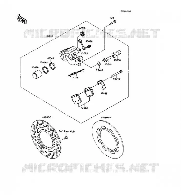 FREIN ARRIERE Kawasaki TOUT-TERRAIN 100 1989 KX100  KX100-A1