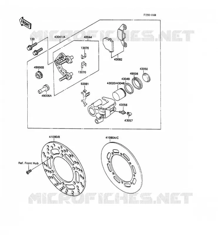 FREIN AVANT Kawasaki TOUT-TERRAIN 100 1990 KX100  KX100-A2