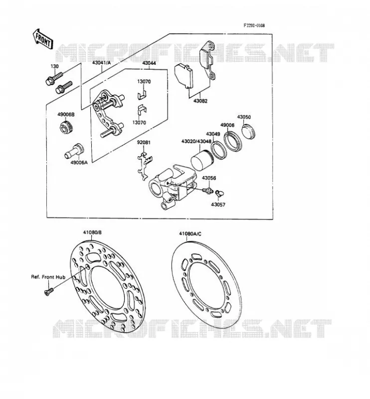 FREIN AVANT Kawasaki TOUT-TERRAIN 100 1990 KX100  KX100-A2
