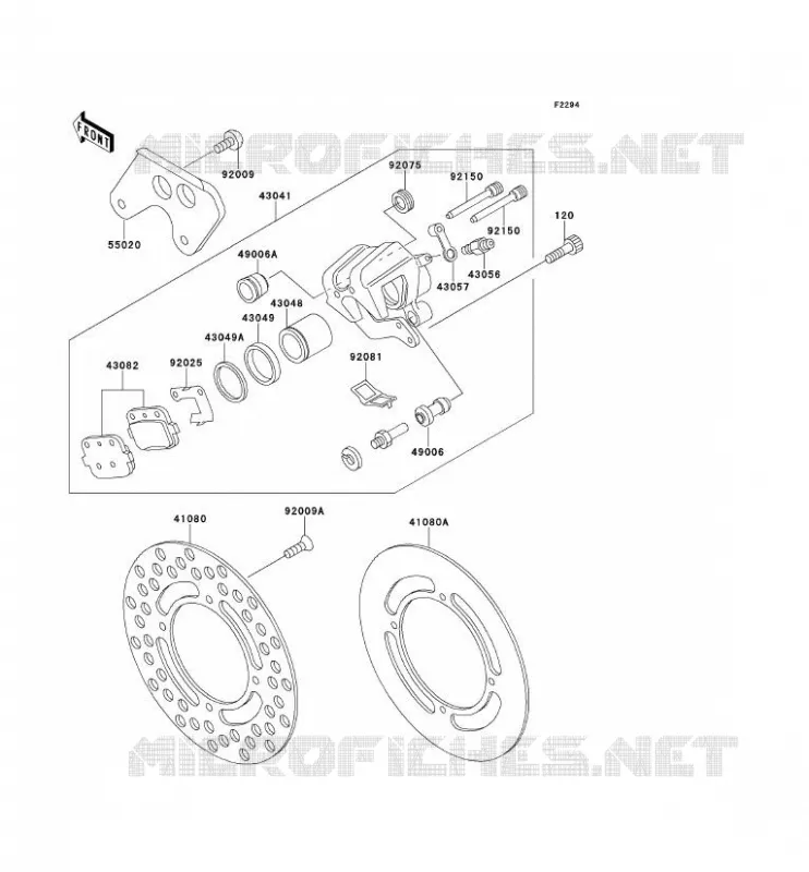 FREIN ARRIERE Kawasaki TOUT-TERRAIN 100 1998 KX100  KX100-C1