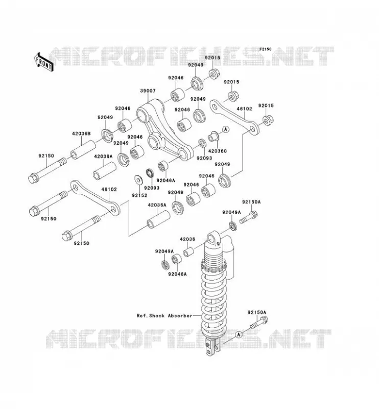 SUSPENSION ARRI&Egrave;RE Kawasaki TOUT-TERRAIN 100 1999 KX100  KX100-C2