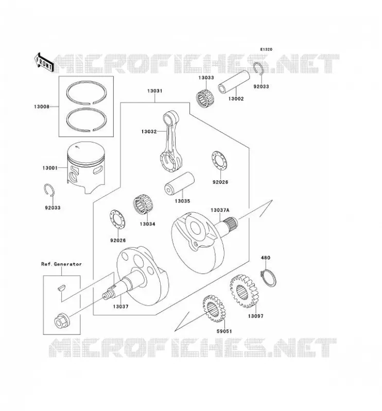 VILEBREQUIN/PISTON Kawasaki TOUT-TERRAIN 100 2000 KX100  KX100-C3