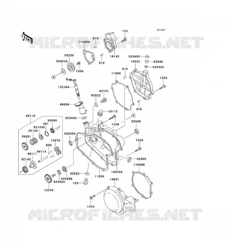 COUVERCLES MOTEUR Kawasaki TOUT-TERRAIN 100 2001 KX100  KX100-D1