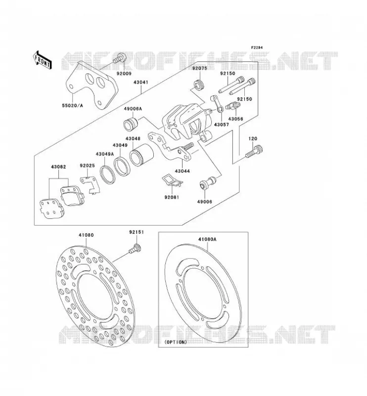 FREIN ARRIERE Kawasaki TOUT-TERRAIN 100 2001 KX100  KX100-D1