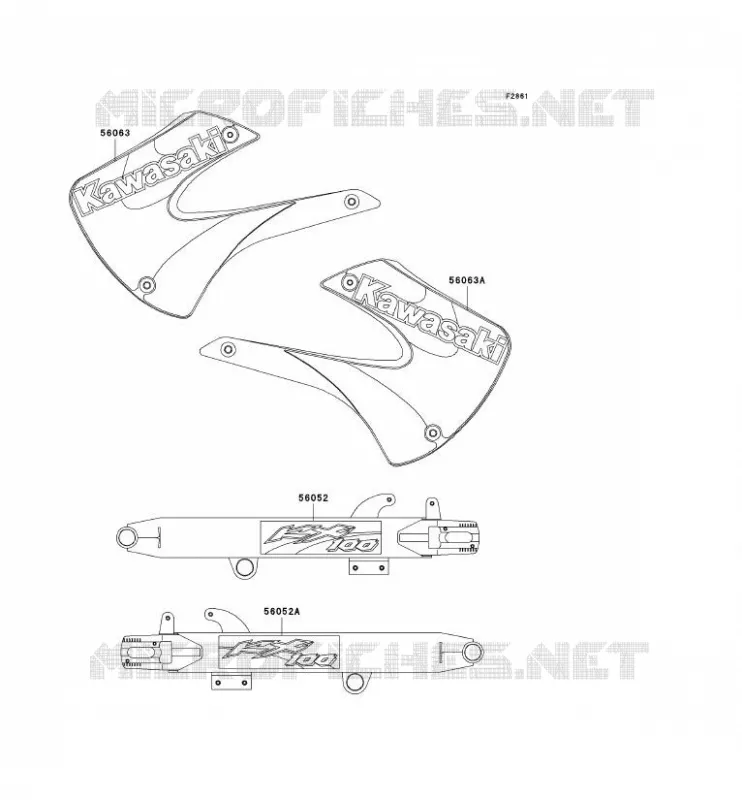 STICKER Kawasaki TOUT-TERRAIN 100 2001 KX100  KX100-D1