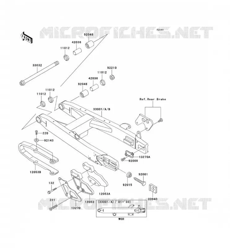 BRAS OSCILLANT Kawasaki TOUT-TERRAIN 100 2001 KX100  KX100-D1