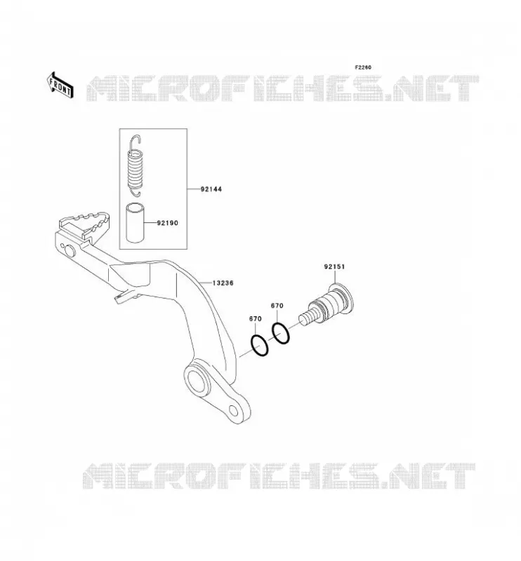 PEDALE DE FREIN Kawasaki TOUT-TERRAIN 100 2002 KX100  KX100-D2