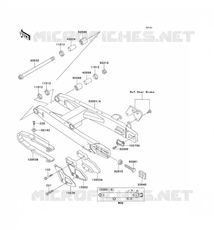 BRAS OSCILLANT Kawasaki TOUT-TERRAIN 100 2003 KX100  KX100-D3