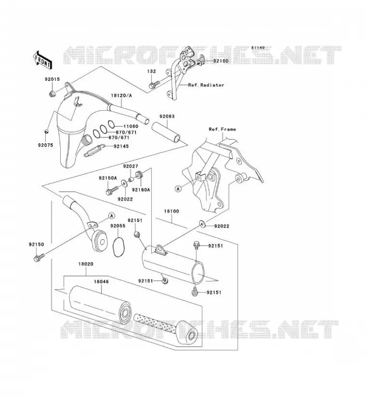 &Eacute;CHAPPEMENT Kawasaki TOUT-TERRAIN 100 2004 KX100  KX100-D4
