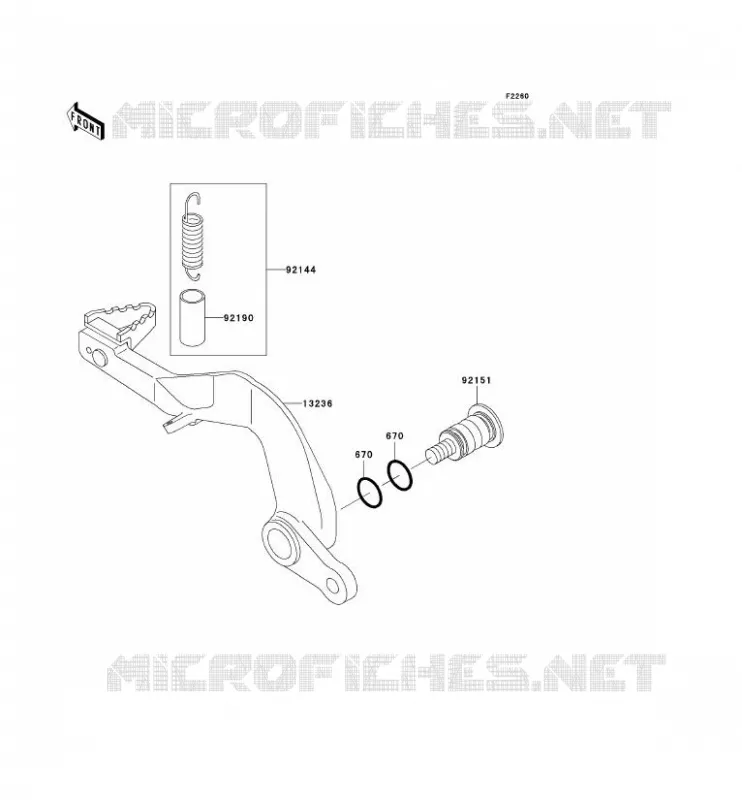 PEDALE DE FREIN Kawasaki TOUT-TERRAIN 100 2004 KX100  KX100-D4