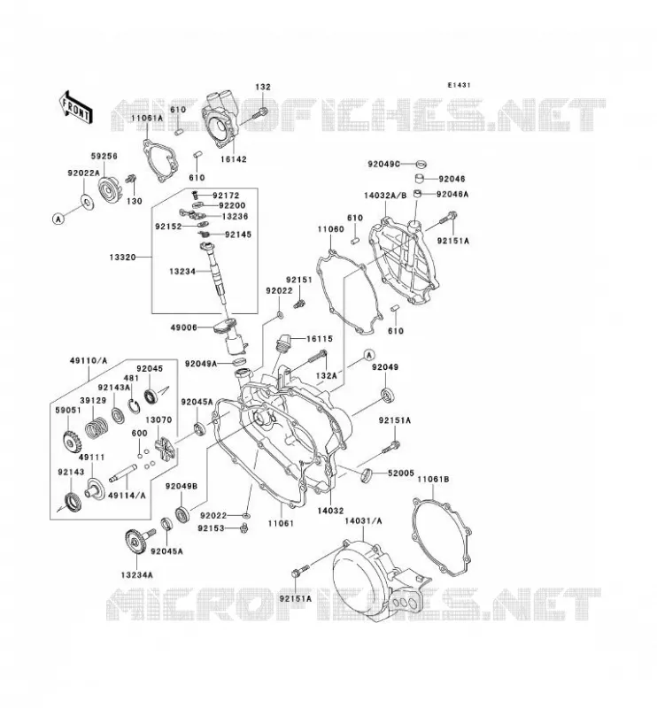 COUVERCLES MOTEUR Kawasaki TOUT-TERRAIN 100 2008 KX100  KX100D8F