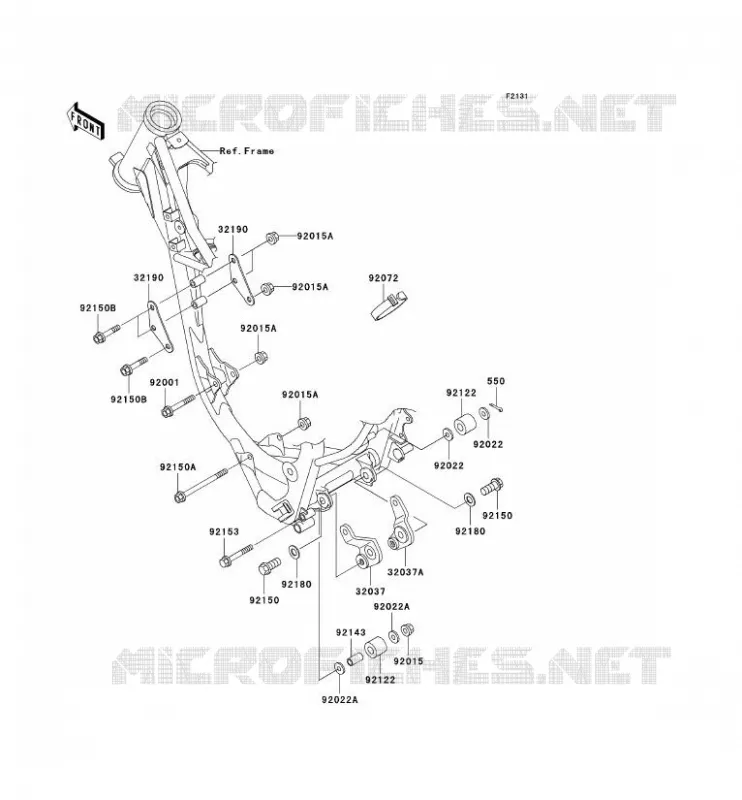 PIECE DE CADRE (COUVERTURE) Kawasaki TOUT-TERRAIN 100 2008 KX100  KX100D8F